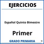 Ejercicios De Español Primer Grado Quinto Bimestre