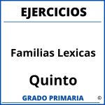 Ejercicios De Familias Lexicas Para Quinto Grado