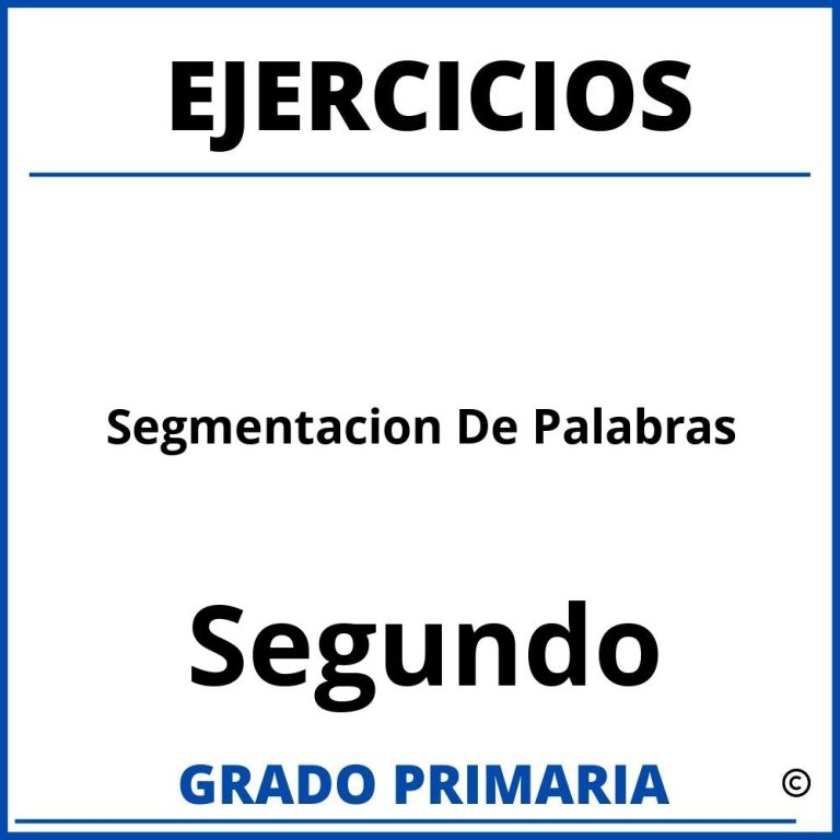 Ejercicios De Segmentacion Para Segundo Grado