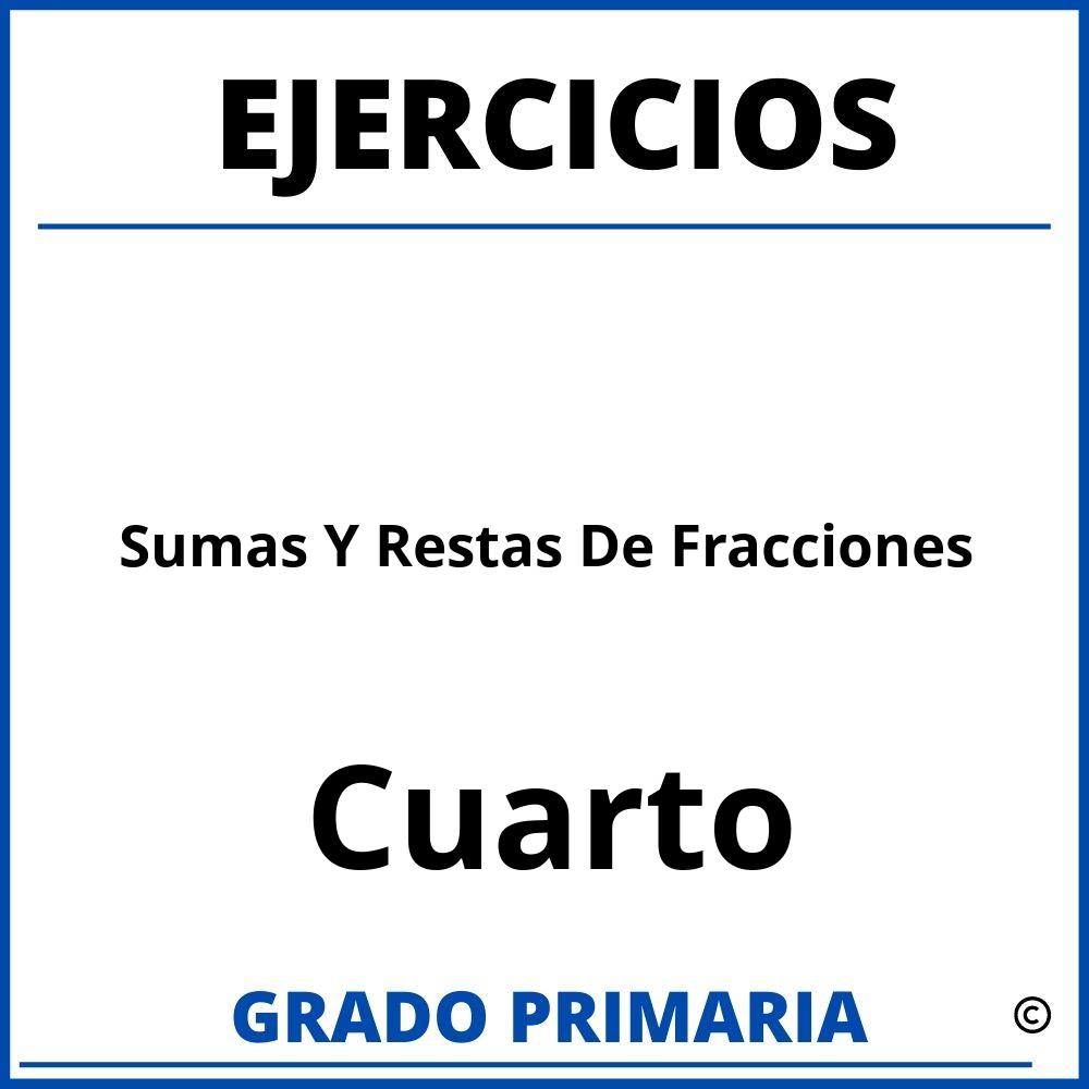 Ejercicios De Sumas Y Restas De Fracciones Para Cuarto Grado