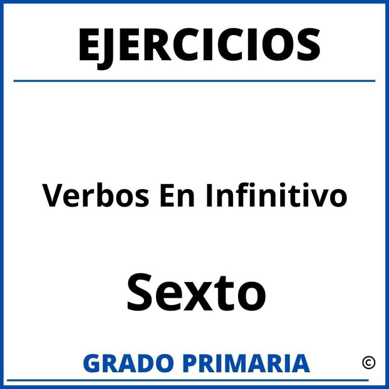 Ejercicios De Verbos En Infinitivo Para Cuarto Grado 8715